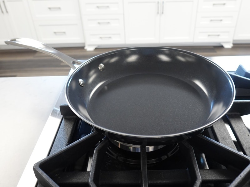 Ceramic Coated Pan On Stovetop